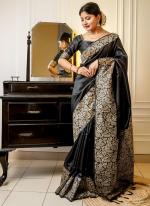 Silk Black Traditional Wear Weaving Saree